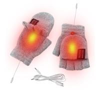 Heating Gloves For Women,Fingerless Knitted Heating Gloves, Full Half Finger USB Hand Warmer Gloves, Washable Full Finger Fingerless Electric Knitting Hand Warmer Mitt