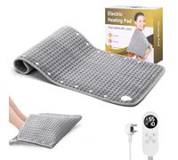 Heating Pad, 100*50cm Large Electric Heat Pad for Back Neck Shoulder Belly Pain Relief, Fast Heated Blanket with 30 Temperature Levels & 12 Time Settings, Auto Shut Off, Foot Warmer, Machine Washable