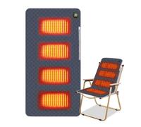 Heating Pad, 17.7 x 35.4in Electric Heat Pad with 4 Heating Zone, 3 Temperature Levels Heated Seat Cushion for Back, USB Heated Seat Cushion for Office Chair Sofa, Machine Washable (Navy)