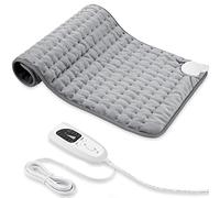 Heating pad, Electric Heat Pad with Automatic Switch-Off and 6 Temperature Levels Heating pad for Back Neck Shoulder Belly Heating Technology - Machine Washable (Silver Gray, 12" x 24")