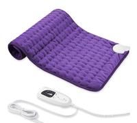 Heating pad, Electric Heat Pad with Automatic Switch-Off and 6 Temperature Levels Heating pad for Back Neck Shoulder Belly Heating Technology - Machine Washable (Deep Purple, 12" x 24")