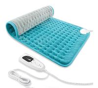 Heating pad, Electric Heat Pad with Automatic Switch-Off and 6 Temperature Levels Heating pad for Back Neck Shoulder Belly Heating Technology - Machine Washable. (17"x 33", Blue Grey.)