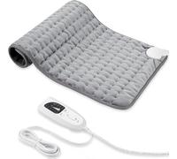 Heating pad, Electric Heat Pad with Automatic Switch-Off and 6 Temperature Levels Heating pad for Back Neck Shoulder Belly Heating Technology - Machine Washable (Silver Gray, 17"x 33")