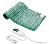 Heating pad, Electric Heat Pad with Automatic Switch-Off and 6 Temperature Levels Heating pad for Back Neck Shoulder Belly Heating Technology - Machine Washable (Green, 12" x 24")