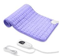 Heating pad, Electric Heat Pad with Automatic Switch-Off and 6 Temperature Levels Heating pad for Back Neck Shoulder Belly Heating Technology - Machine Washable (Light Purple, 20" x 40")