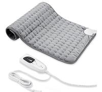 Heating pad, Electric Heat Pad with Automatic Switch-Off and 6 Temperature Levels Heating pad for Back Neck Shoulder Belly Heating Technology - Machine Washable. (20" x 40", Silver Gray)