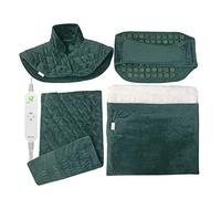 Heating Pad Gift Set of 4, Includes 18''x22'' Weighted Shoulder Heating pad + 12" x 24" Full Weighted Heating Pads for Back Pain + 12" x 24" Jade Stone Heating Pads + 19'' x 19'' Foot Warmer- GP03