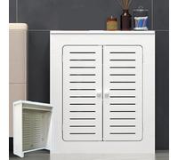 Heating Radiator Cover Cabinet with Doors and Shelf - Hide Pipes and Organize Storage Space