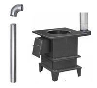 Heating stove Wood Burning Stove Indoor Heang, Thickened Steel Rural with Chimney, for Indoor Villa Shelter Heang Daily Cooking Boil Water(42x42x45cm)