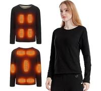 Heating Thermal Underwear, USB Battery Power Smart APP Control Temperature Woman Heated Baselayer Set for Winter (Color : Shirt, Size : M)