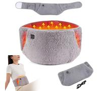 Heating Waist Belt,USB Powered Heating Pad with Hand Pockets,2-in-1 Hand Warmer & Waist Warmer with 3 Heats,Stomach Relaxation and Body Comfort for Menstrual Belly Care Daily Travel (Grey)