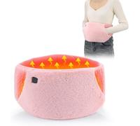 Heating Waist Belt, USB Powered Heating Pad with Hand Pockets, Electric Heated Pad with 3 Level Temperature Control for Period Cramps Body Joints Pain (Pink)