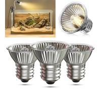 HeatingLux 50W Reptile Heat Lamp, E27 UVA UVB Turtle Heat Lamp, AC220-240V Dimmable Heating Bulb for Reptiles, Amphibians, Lizards, Turtle, Pack of 4