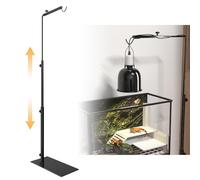 HeatingLux Adjustable Reptile Heat Lamp Stand 16-37 Inch With Light Fixture - Fish Aquarium Tank Holder and Hanger Accessories