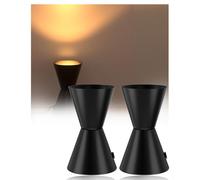 HeatingLux Uplighter Indoor Floor uplighter Spotlight Black, Picture Light Up Lights Indoor 3000K Warm White, Uplighting Spot Light,Floor Uplighters Plant 6W with E14 LED Lamp and Foot Switch (2-Pack)