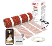 HEATIT Underfloor Heating mat Electric Radiant Self-Adhesive Floor Heating System 200w/㎡ Warmmat with ET-84Wwhite Thermostat