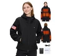HEATIX Women’s Heated Jacket with 12V Battery Pack - 5 Heat Zones Softshell Heated Coat for Winter, Electric Heated Jacket Outdoor Hiking & Recreation for Women with Hood