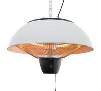 Heatlab 1.5kW Halogen Bulb Electric Infrared Hanging Patio Heater in White