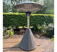 Heatlab 2.1kw 1m Halogen Bulb Infrared Electric Table Top Heater with Rattan Base in Brown