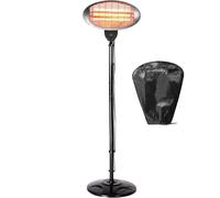 Heatlab 2kW Quartz Bulb Freestanding Electric Heater with Protective Cover Set