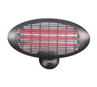 Heatlab 2kW Quartz Bulb Wall Mounted Electric Heater with Pull Cord Switch in Black