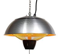 Heatlab Ceiling Hanging Outdoor Indoor Halogen Bulb Electric Infrared Patio Heater 1.5kW, Stainless Steel