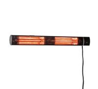Heatlab Dual 3kW IP44 Electric Infrared Halogen Bulb Outdoor Indoor Patio Heater with Weatherproof Remote Control (Silver)
