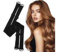 Heatless Curler, Heatless Curls Overnight to Sleep in, Satin Soft Heat-Free Curling Iron Set with Clips for Perfect Natural Curls, Long Short Hair, Black