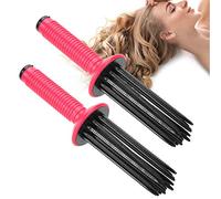 Heatless Curler Manual Fluffy Curling Roll Comb Styling Tool for Curly - 2pcs Airy Puffy Comb Coiler
