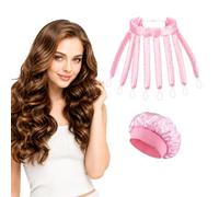 Heatless Curlers 2 Pack Octopus Hair Curlers with Headband and Sleep Cap No Heat DIY Hair Curlers Lazy Curlers for Overnight Curls Wave Styling Tool for All Hair Types (Pink)