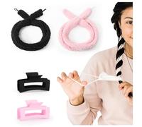 Heatless Curlers Headband,Overnight Velvet Hair Curlers,No Heat Hair Curls for Long Hair,Heatless Curling with Hair Elastics,DIY Hair Tool,Lazy Curlers for Small Waves (2pcs)