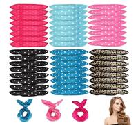 Heatless Curlers Long Hair, 48 Pcs Pillow Rollers with Retro Polka Dots for Sleep Curlers, Sleep in Rollers, Hair Styling Tools for Children, Women Tousle Hair Styling Tools (6 Color*8 Pcs)