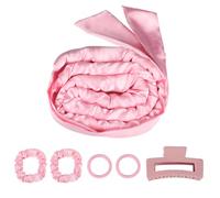 Heatless Curlers Long Hair, AIIQESBT 6 Pcs 70 Inch Satin No Heat Hair Curlers Overnight with Bobble and Clip, Soft Sleep in Heatless Curls Set for Wedding, Prom, Graduation, Birthday, Party - Pink