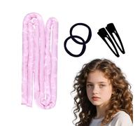 Heatless Curlers,Satin Thin Heatless Hair Curlers No Heat Long Short Hair Overnight Curls Curling Rods,Headband Scrunchies Sleep Beauty Styling Care Tools for Girl and Women Lazy Hairs Rollers (Pink)