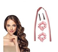 Heatless Curling Rod Headband, DIY Heatless Curling,Upgrade Heatless Hair Curling Set -Soft Silk Ribbon Sleeping Hair Rollers No Heat Lazy Curler Set for Long Medium Hair (Pink)