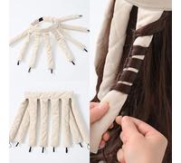 Heatless Curling Rod Headband, Eight Claw Design Heatless Curler with Removable and Adjustable Heatless Curls(Beige)