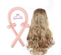 Heatless Curling Rod Headband - Lazy Curler Set No Heat Curls Silk Ribbon Hair Rollers Sleeping Soft Headband Wave Formers Hair Curlers DIY Hair Styling Tools for Long Medium Hair (Pink)