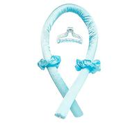 Heatless Curling Rod Headband No Heat Silk Ribbon Curling Rod Hair Roller Curls with Hair Claw Clip Lazy Natural Soft Wave DIY Hair Rollers Styling Tool for Sleep in Overnight (Blue)
