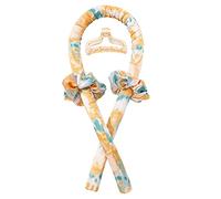 Heatless Curling Rod Headband No Heat Silk Ribbon Curling Rod Hair Roller Curls with Hair Claw Clip Lazy Natural Soft Wave DIY Hair Rollers Styling Tool for Sleep in Overnight (huang-lan)