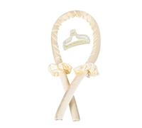 Heatless Curling Rod Headband | No-Heat Silk Ribbon Hair Roller for Natural Soft Waves | Overnight Sleep-in Curls with Hair Claw Clip | Lazy DIY Styling Tool for Effortless Waves & Volume((Apricot)