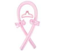 Heatless Curling Rod Headband | No-Heat Silk Ribbon Hair Roller for Natural Soft Waves | Overnight Sleep-in Curls with Hair Claw Clip | Lazy DIY Styling Tool for Effortless Waves & Volume(Pink)