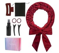 Heatless Curling Set, Heatless Curlers Headband, Rollers for Heatless Curls, Heatless Curler, Women Heatless Curls, 8 PCS Curling Rods Gift Set, Hair Curlers No Heat for Short & Long Hair, Red