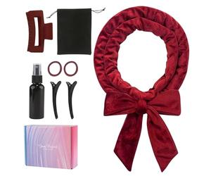 Heatless Curling Set, Heatless Curlers Headband, Rollers for Heatless Curls, Heatless Curler, Women Heatless Curls, 8 PCS Curling Rods Gift Set, Hair Curlers No Heat for Short & Long Hair, Red