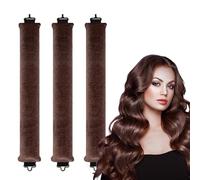 Heatless Curls Band, Overnight Curls Without Heat for All Hair Types, Heatless DIY Blowout Hair Curler for Sleeping, Overnight Curling Tape for Long Medium Hair, Brown