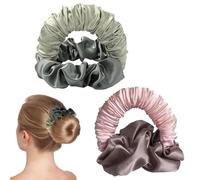 Heatless Curls, Hair Scrunchies for Women, 2 Pcs Soft and Elastic Heatless Curling Scrunchies, Elastic Hair Bands for Ponytail Holder