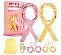 Heatless Overnight Curling Rod Set - 70" Soft Velour Hair Rollers for Long Curls, Sleep-in Lazy Curlers