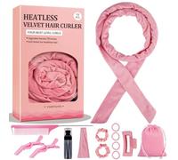 Yampahpa Heatless Curling Rod Headband, 70" Long, Soft Velour Hair Curlers for Medium Long Hair, Overnight Hair Rollers Set, Lazy Hair Curlers to Sleep In, 15 Pcs