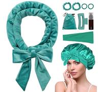 Heatless Curling Rod Headband, Overnight Hair Curls Roller Wrap for Women Girls with Long Hair - Teal