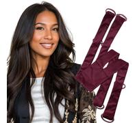 Heatless Curls Overnight,No Heat Hair Curlers to Sleep in, Soft Heatless Curling Ribbon Set with Clip Hair Rollers for Blowout Look Long Hair(Burgundy Red)