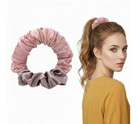 Heatless Curls Satin Scrunchies, Curlers Without Heat for Women, Lightweight Sleep Curling Band for Overnight Curls, Reusable Hair Scrunchies for Medium, Long Hair Girls (Pink)